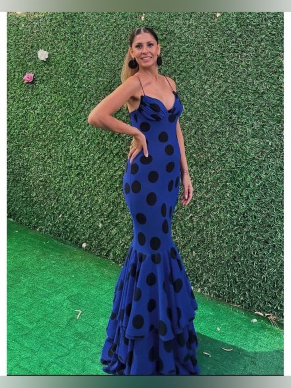 ZARA ~ Polka Dot Ruffle Long Dress - Picture 6 of 17